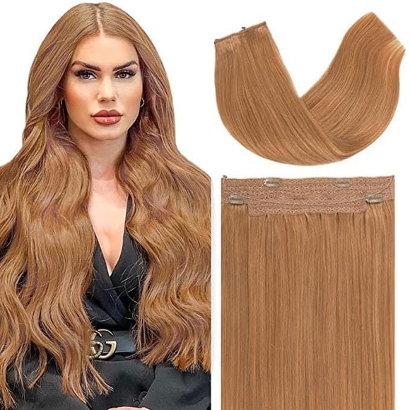 Human hair halo fishwire flip in hair extensions - Picture 2 of 6